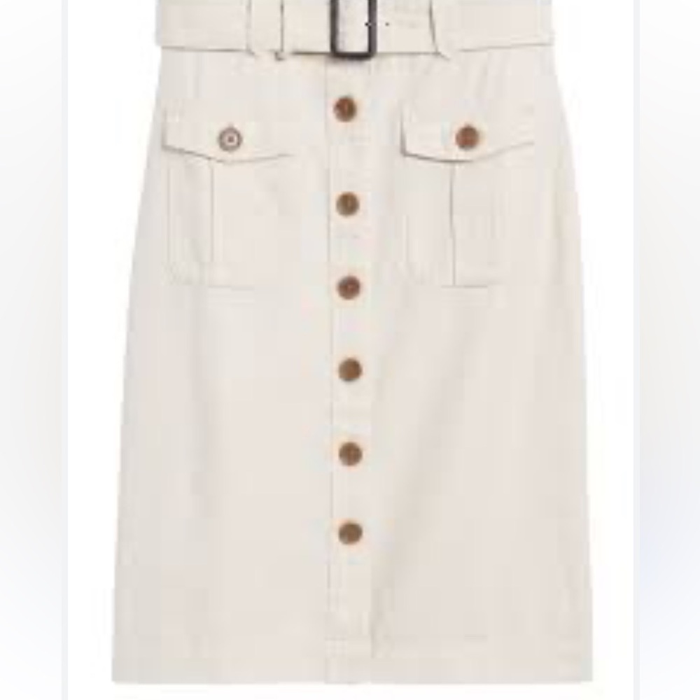 COTTON-LINEN SAFARI SKIRT